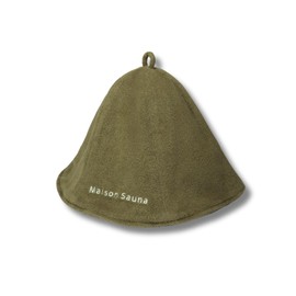 Maison Sauna Hat, Prevents Hair Damaging, Towel Fabric, Easy to Wash Men's, Women's, Sauna Goods, Stylish, Khaki