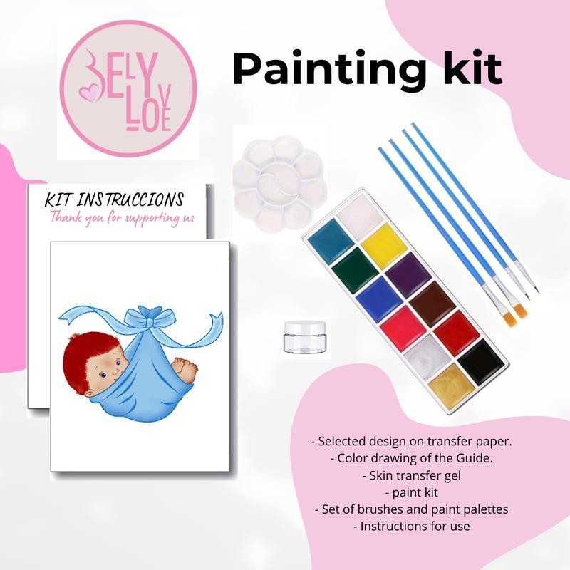 PREGNANCY BELLY PAINTING KIT BOY Makeup Color - Style: BOY