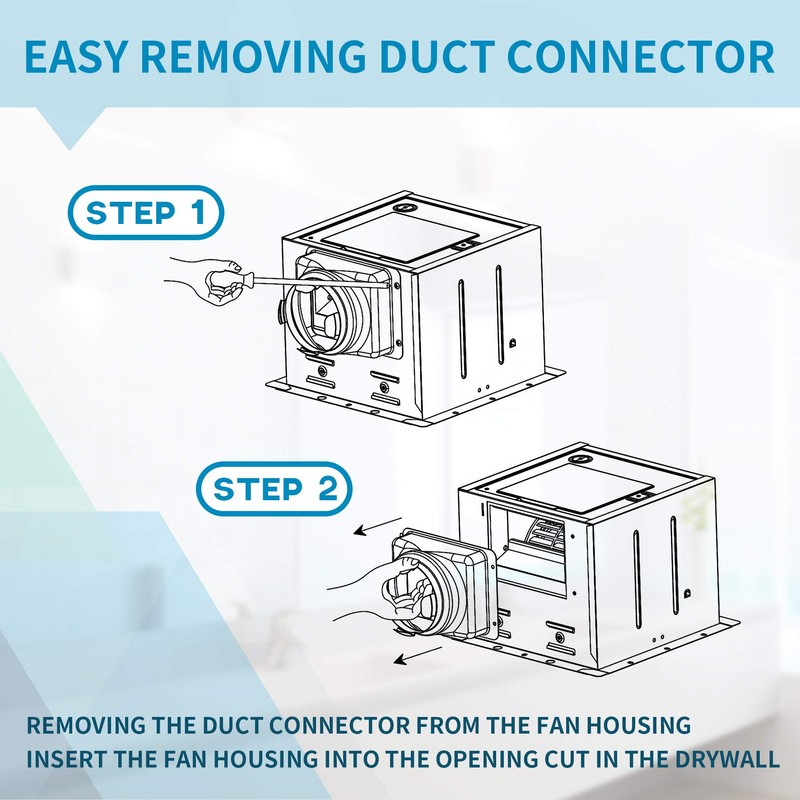 Tech Drive Super-Quiet 90 CFM, 0.8 Sone Bathroom Ventilation and