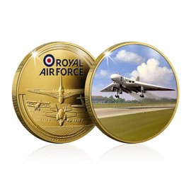 RAF Memorabilia Gift Collectable Gold Coin/Medal - Vulcan - The First Flight