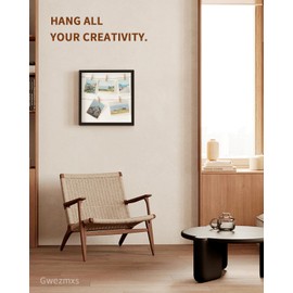 Gwezmxs Collage Picture Frame with Clips and Lead for Hanging Multiple Photos, Photo Frame with Clips, Black Frame, 32 x 32 cm