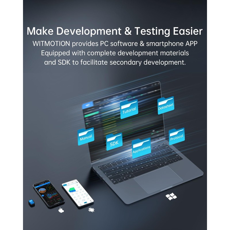 [Bluetooth 5.0 Accelerometer+Inclinometer] WitMotion WT9011DCL Bluetooth 5.0 Accelerometer Gyroscope Angle