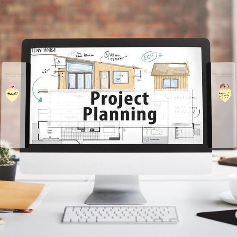 Asphodelia 2 Pack Monitor Memo Board for Computer, Clear Acrylic