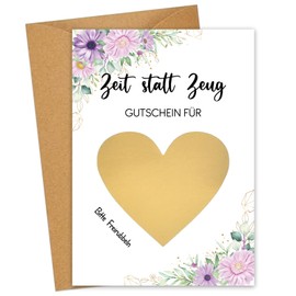 JOYEASE Time instead of stuff voucher to fill in yourself - scratch cards to write on yourself as a birthday card, wish voucher - voucher card for time together