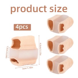 CYMYGS 4 PCS Bunion Corrector Big Gel Toe Straightener with 2 Loops, Elastic Fabric & Reusable Toe Straightener for Hallux Valgus Correction Women Men, Day & Night Wear