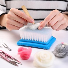 NOLITOY 10Pcs Punch Needle Handles, Wooden Needle Felting Tools Wool Felting Supplies for Craft Cross Stitch Hooking