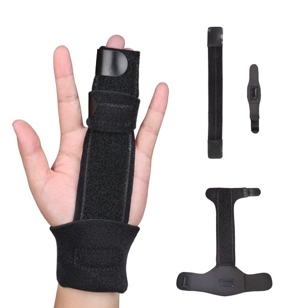 Finger Splints Adjustable Finger Support for 2 Finger Fixing, Used for Arthritis, Tendoniitis, Trigger Finger, Snap Finger, Mallet Finger, Sprain, Mallet Injuries, Finger Fracture - L