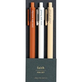 Church Notes Set of 3 Retractable Gel Pens for Faith, Bible Study Pens for Note Taking During Sermons, Inspirational Cute Pen, Bible Study Supplies, Religious Christian Gifts