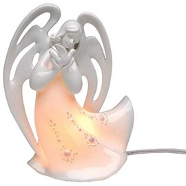 Appletree Design Heaven and Earth Peaceful Angel, Lighted, 7-Inch Tall, Includes Light Bulb and Cord