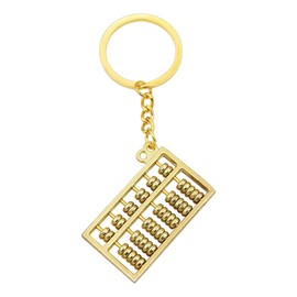 Elechobby Gold Abacus Keychain Mini Calculator Souvenir,Chinese Cultural Gift,Unique Asian Decor (Gold)