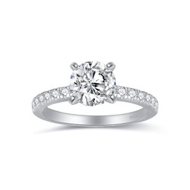 OVIMIA Solitaire Moissanite Engagement Rings for Women, Promise Ring 925 Sterling Silver Wedding Ring Size 9.5