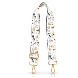 DANHRO Wide Purse Strap Replacement Crossbody Handbag Shoulder Strap Adjustable Bag Straps Replacement (Cute Dogs)