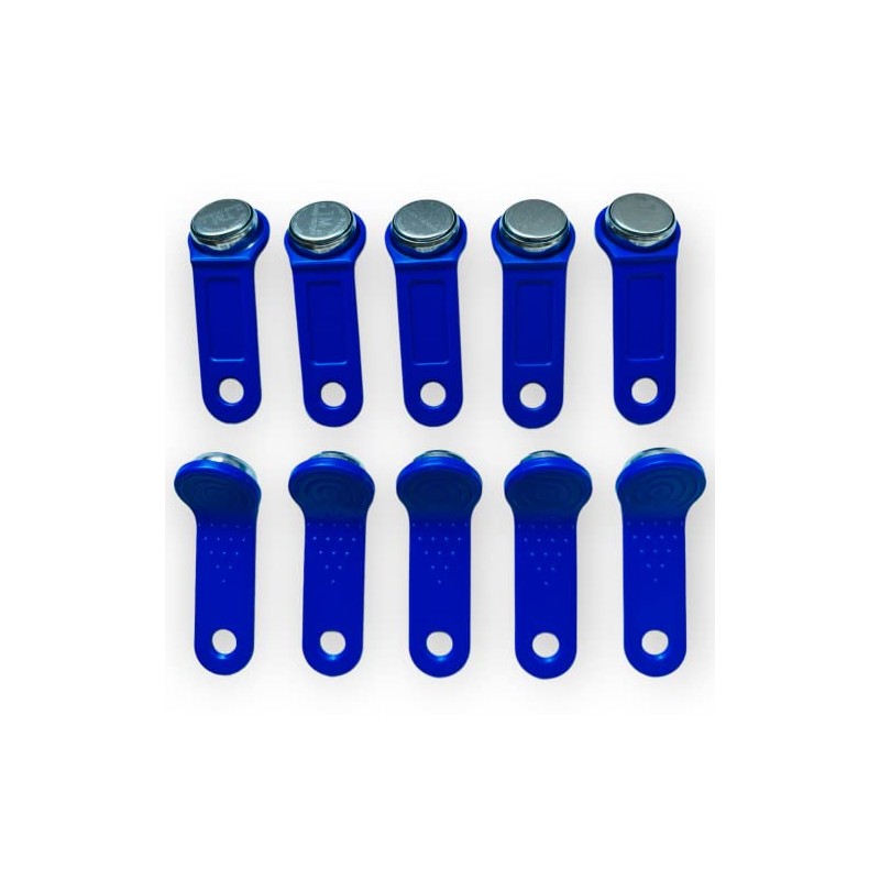 10 x Blue Ibutton/Dallas Key/POS Fob - NON Magnetic