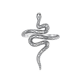 LWXIE Diamond Snake Ring for Women 925 Sterling Silver Lab Grown Diamond Jewelry Gifts for Her Adjustable 0.083 cttw D Color VVS Clarity