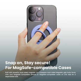 Casespire Dual-Sided Magnetic Silicone Phone Grip for iPhone Pro Max and for MagSafe-Compatible Phone Cases (Black)