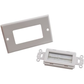 2 Pack Single Brush Wall Plate, Cable Pass-Through Insert for Single Gang Cable Access Strap, Wires, Wall Socket of HDTV, HDMI, Home Theater System