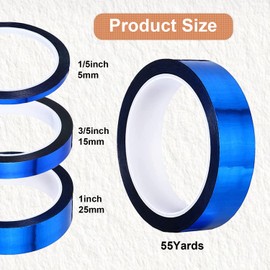 3 Rolls Tape, Self Adhesive Metalized Polyester Film Tape, Washi Tape for Gift Packaging Detailing Accent Walls Graphic Arts for Cars and Boats Trim, 3 Sizes (Blue)