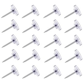 DEELOO 150 Count Push Pins,Clear Thumb Tacks, Pins & Tacks, Clear Thumb Tacks for Wall Hangings Plastic Clear Push Pins for Cork Board Flat Head Thumb Tacks