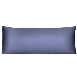 sourcing map Slate Gray Bolster Pillow Cases, Silky Satin Body Pillow Cover with Zipper, Long Body Pillowcase for Hair and Skin, 21x54