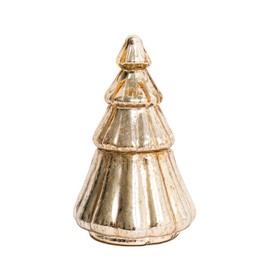 Mary Square 47332 Distressed Gold Christmas Tree 9.5 x 5.5 Glass Decorative Table Top Holiday Figurine Candle