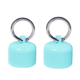 Lyfengdeam 2 Pcs Creative Mini Jewelry Storage Box Portable Travel Ring Necklace Bracelet Earrings Organizer Fashion Keychain Container Gifts (Light Blue)