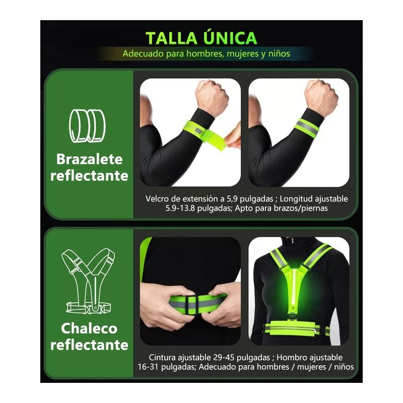 Malety Chaleco Arnés Reflectante Para Motociclismo/ciclismo/correr