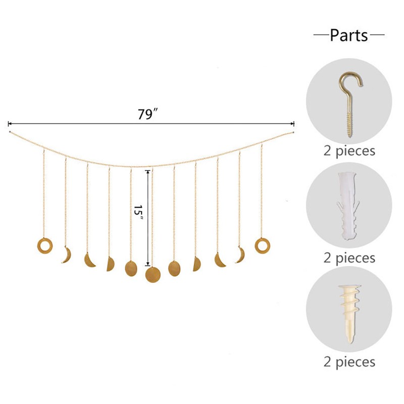 Moon Phase Garland Hanging Moon Phase Decoration Lunar Wall Ornaments