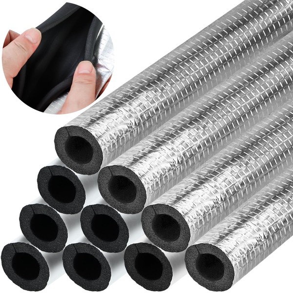Wazitin 10 Pcs Pipe Insulation Foam Tube Self Adhesive Insulation