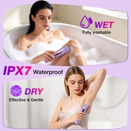 2-in-1 Bikini Trimmer for Women, Electric Razor, Waterproof Bikini Shaver