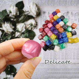 48 Pieces 16 mm Blank Dice, Rainbow Acrylic Blank Dice Cubes Assorted Color DIY Dice with Storage Bag for Board Games, Party Favor, Math Counting Teaching