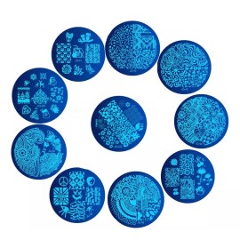 Libiuty 15pcs Nail Stamp Plates Set 15 Plate 2stamper 2scraper 1stor