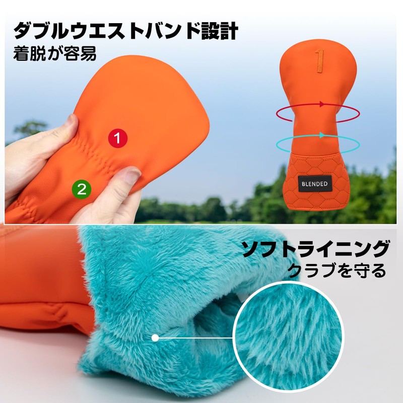 Golf Club Headcover Orange Wood Cover Driver Fairway Wood Utility
