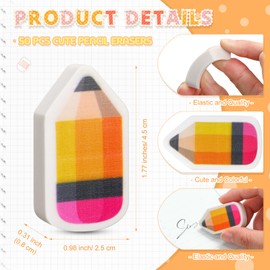 Seajan 50 Pcs Pencil Erasers Bulk Christmas Erasers for Kids Cute Mini Erasers Stationery Supplies for Student Classroom Prize Reward Gifts for Kids Xmas School Supplies, 1.77 x 0.98 Inches