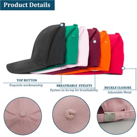 3 Pack Baseball Cap for Men Women 100% Cotton Baseball Cap Sports Casual Plain Sun Hat Hats Brass Polo Style Classic (Color Set 13)