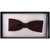 TigerTie Pre-Tied Slim Bow Tie Plain + Box, dark brown