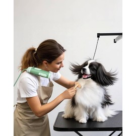 L&W BROS. Hands-Free Dog Dryer – Powerful & Professional Pet Blow Dryer for Small & Medium Dogs & Cats, Adjustable Airflow, Easy Storage, Negative Ion Technology (Green)