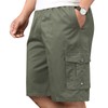 Putaowor Mens Cotton Loose Fit Full Elastic Waist Twill Cargo