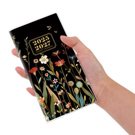 2025-2027 Pocket Calendar for Purse, 2 and a Half Years Monthly Planner, 30 Months, Planner Small Size (6.5” x 3.5”), July 2025 to Dec 2027 Pocket Calendar for Organizing & Planning (ButterflyFloral-Gilded)