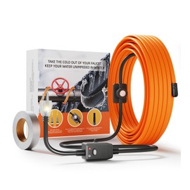 Heat Tape for Water Pipes - 18FT Pipe Heating Cable with Thermostat, Self-Regulating Freeze Protection, ETL Listed, -40°F Rated, 120V 5W/FT for House Garden RV Camper