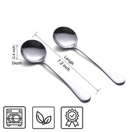Soup Spoons, 8-Piece Premium Stainless Steel Spoons Heavy-Weight Round Spoon Flatware Set