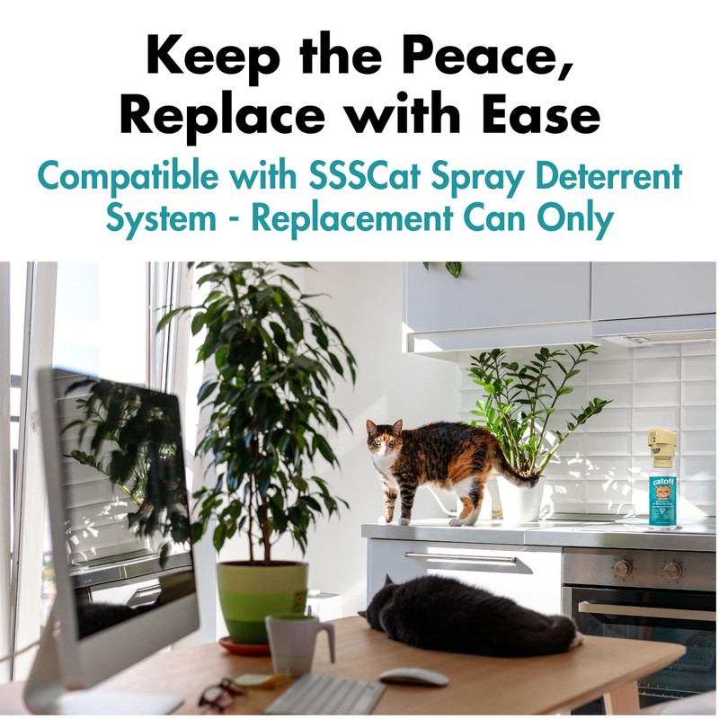 CatOFF Refill Compatible with SSSCAT Indoor Cat Deterrent Spray System,