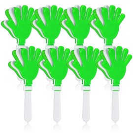 8Pcs Jumbo 7.5 Inch Hand Clappers Noise Makers Giant Large Plastic Noisemakers for Sporting Event Ball Dance Fiesta Birthday Game Accessories Party Supplies (Green)