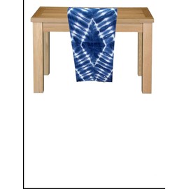 Indigo Shibori Dye Table Runner - Rustic Boho Ethnic Hand Tie Dye Decorative Dinning Tablecloth Mat for Birthday Party (12 x 108 Inches)
