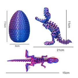 AIMUMEIF 3D Gedrucktes Drachenei,15cm Geheimnisvolle Kristalldrache,Dracheneier mit Drachen,Beweglicher Drachen für Kinder