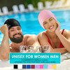 Long Hair Swim Cap for Women Men with 3D Ear