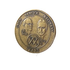 20 Year AA Founders Medallion Antique Bronze Sobriety Chip