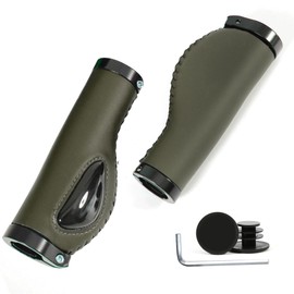 ROGTYO Bicycle Grips, Ergonomic Handlebar Grips with Two Sides Lock-On Design Horn Handlebar Grips, 22 mm Bicycle Grips Non-Slip for MTB, Road Bike, Trekking Bike, E-Bike, City Bike, Folding Bike