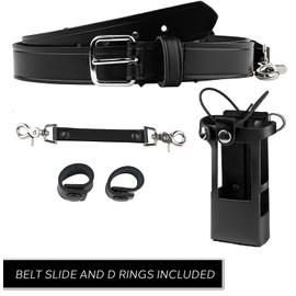 Perfect Fit firefighter radio strap and holder leather Bundle Set Includes radio holster, strap, sway strap, cord keepers