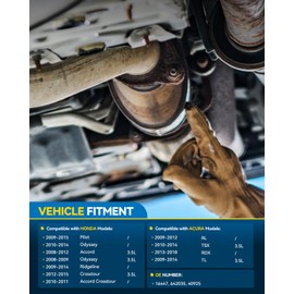PHILTOP Rear Catalytic Converter Direct-Fit Compatible With 2008-2012 Accord 3.5L, 2008-2009 Odyssey EX-L/Touring, 2010-2014 Odyssey, 2009-2014 Ridgeline, 2009-2015 Pilot Replace 40925 (EPA Compliant)