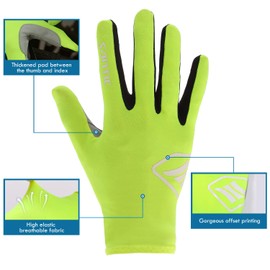 Santic Cycling Gloves Winter Gloves Bicycle Warm Full Finger Screen Touched for Men and Women Green S